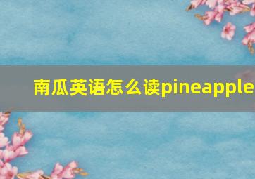 南瓜英语怎么读pineapple