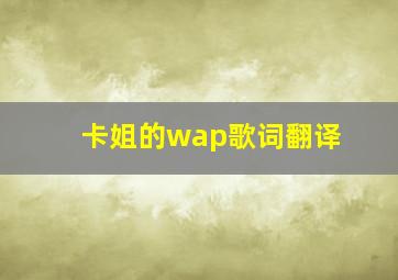 卡姐的wap歌词翻译