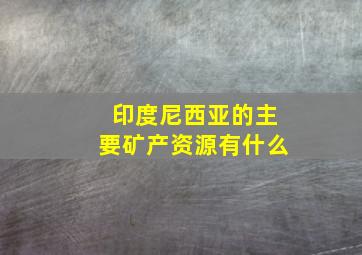 印度尼西亚的主要矿产资源有什么