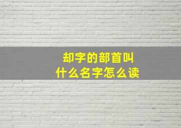 却字的部首叫什么名字怎么读