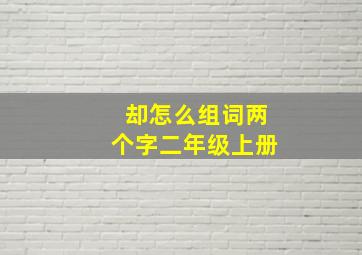 却怎么组词两个字二年级上册