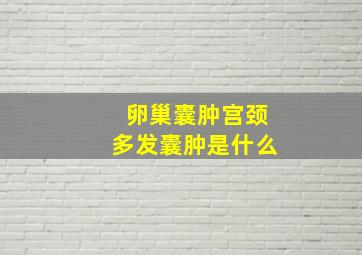 卵巢囊肿宫颈多发囊肿是什么