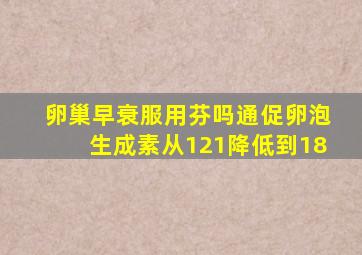 卵巢早衰服用芬吗通促卵泡生成素从121降低到18