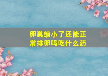 卵巢缩小了还能正常排卵吗吃什么药