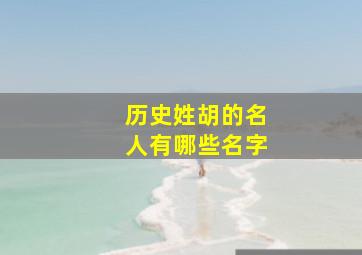 历史姓胡的名人有哪些名字