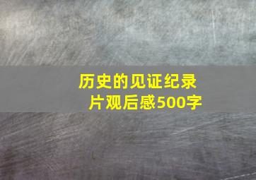 历史的见证纪录片观后感500字