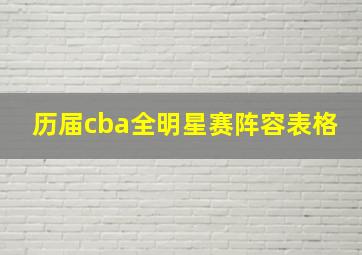 历届cba全明星赛阵容表格