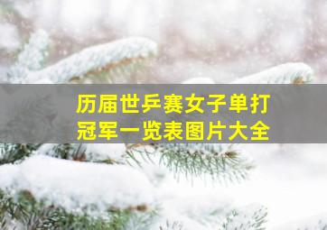 历届世乒赛女子单打冠军一览表图片大全