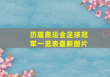 历届奥运会足球冠军一览表最新图片