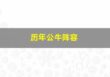 历年公牛阵容