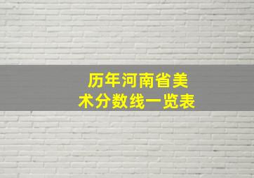 历年河南省美术分数线一览表