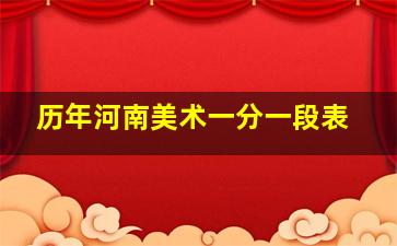 历年河南美术一分一段表