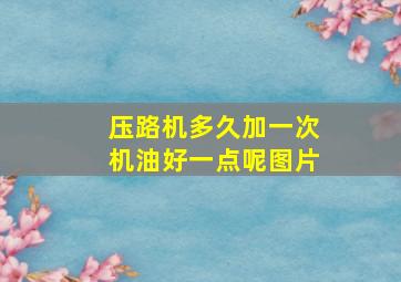 压路机多久加一次机油好一点呢图片