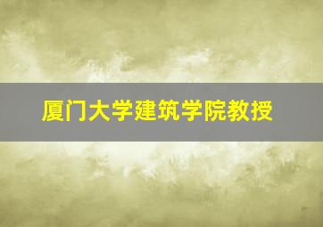 厦门大学建筑学院教授