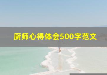 厨师心得体会500字范文