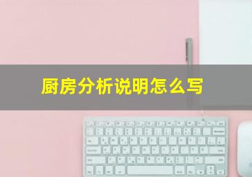 厨房分析说明怎么写