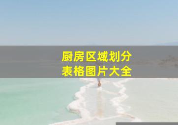 厨房区域划分表格图片大全