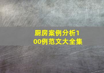 厨房案例分析100例范文大全集