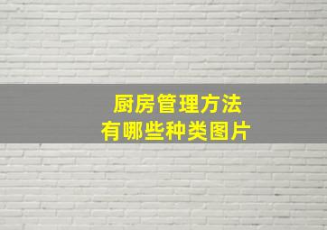 厨房管理方法有哪些种类图片