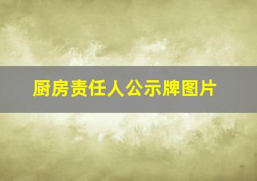 厨房责任人公示牌图片