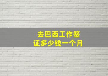 去巴西工作签证多少钱一个月