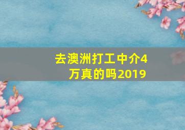 去澳洲打工中介4万真的吗2019