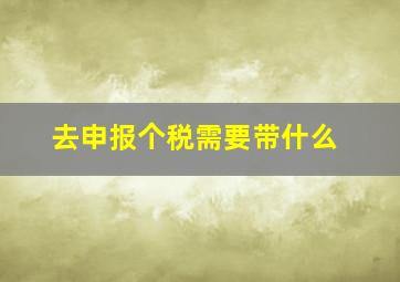 去申报个税需要带什么