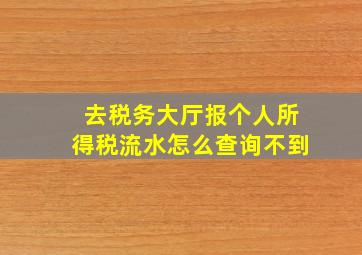 去税务大厅报个人所得税流水怎么查询不到