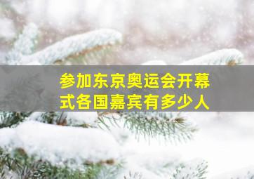 参加东京奥运会开幕式各国嘉宾有多少人