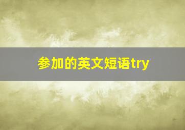 参加的英文短语try