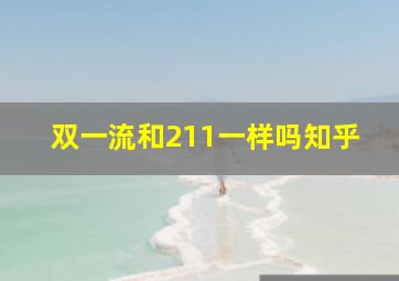 双一流和211一样吗知乎