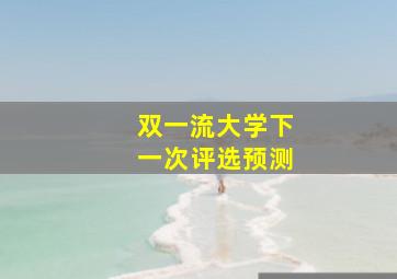 双一流大学下一次评选预测