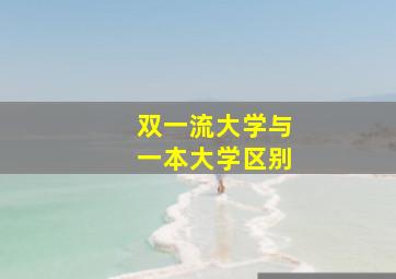 双一流大学与一本大学区别