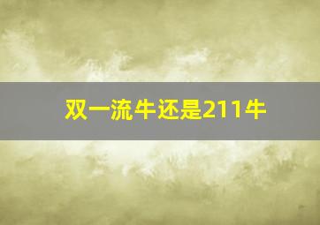 双一流牛还是211牛