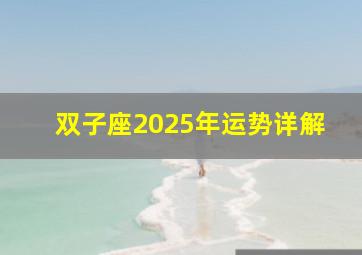 双子座2025年运势详解