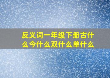 反义词一年级下册古什么今什么双什么单什么