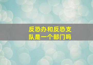 反恐办和反恐支队是一个部门吗