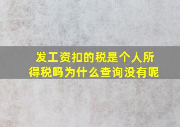 发工资扣的税是个人所得税吗为什么查询没有呢