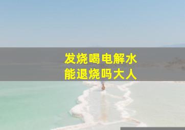 发烧喝电解水能退烧吗大人