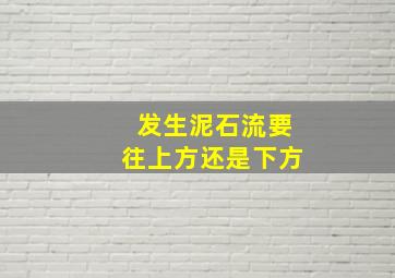 发生泥石流要往上方还是下方