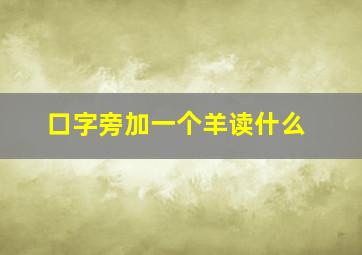 口字旁加一个羊读什么