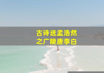 古诗送孟浩然之广陵唐李白