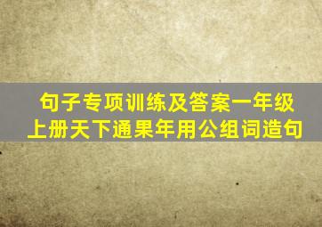 句子专项训练及答案一年级上册天下通果年用公组词造句