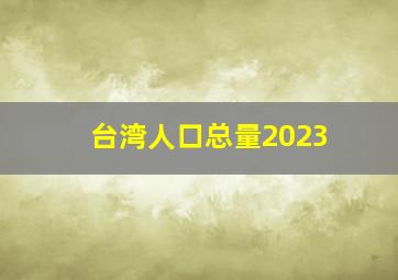 台湾人口总量2023