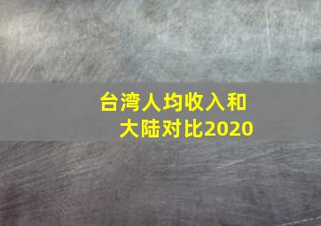 台湾人均收入和大陆对比2020