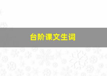 台阶课文生词