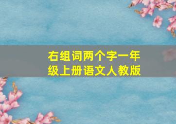 右组词两个字一年级上册语文人教版