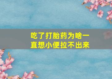 吃了打胎药为啥一直想小便拉不出来