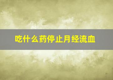 吃什么药停止月经流血