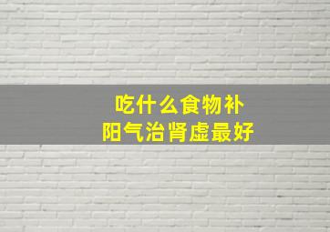 吃什么食物补阳气治肾虚最好